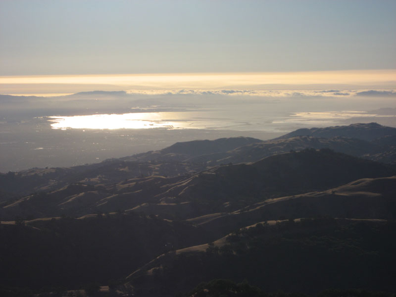Looking back at the bay from Mount Hamilton