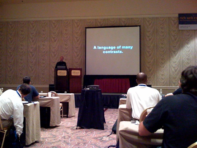 The master at work: Douglas Crockford talking about JavaScript